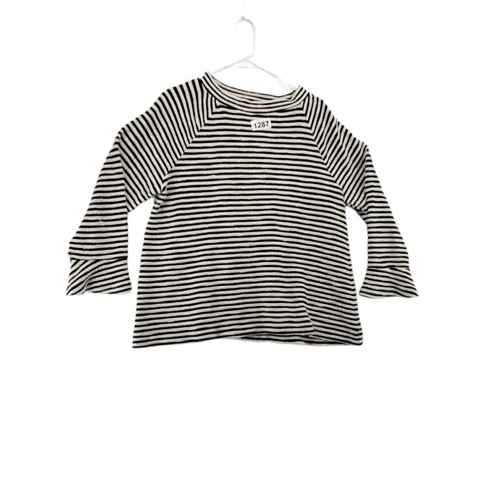 LOFT by ANN TAYLOR Sweater Women's Long Sleeve Striped Pullover B/W Large